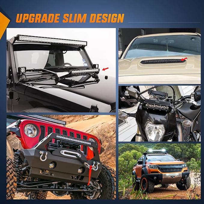 Nilight - 40004C-A LED Light Bar 21inch 100W Spot & Flood Combo Single Row 9000LM Off Road 3D LED Fog & Driving Light Roof Bumper Light Bars for Jeep Ford Trucks Boat , 2 Years Warranty
