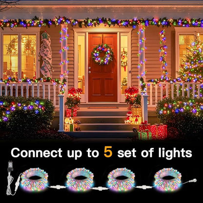 suddus Connectable Christmas Lights with Remote, Multicolor String Lights with Timer, 66ft 200 Led Fairy Lights Plug in for Xmas Tree, Bedroom, Dorm, Yard, Garden, Party, Indoor, Outdoor Decorations