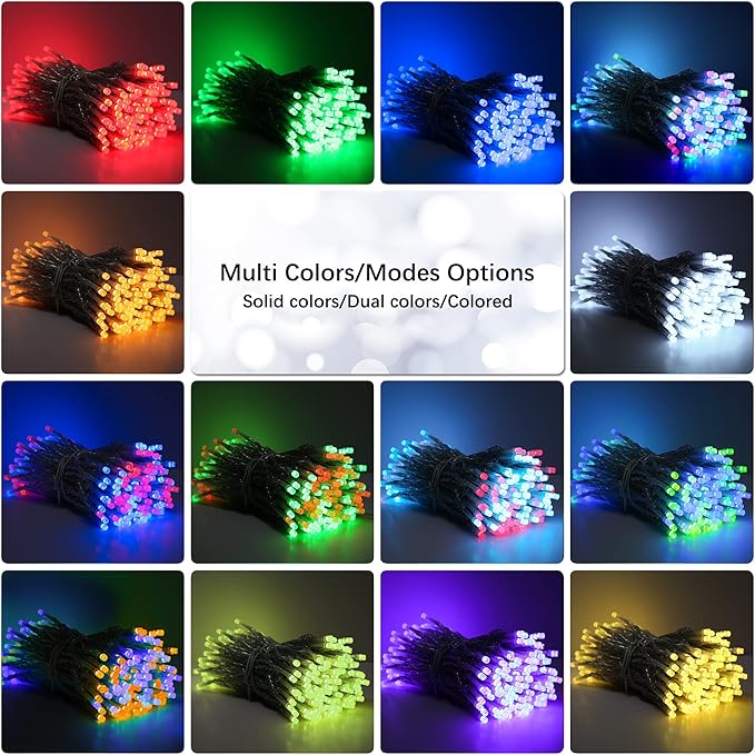 BrizLabs RGB String Lights, Color Changing Red White Blue Patriotic Lights, 100 LED 33ft USB Mini Christmas Light String Dimmable, Remote Twinkle Fairy Light Clear Wire for Xmas Halloween Party Room