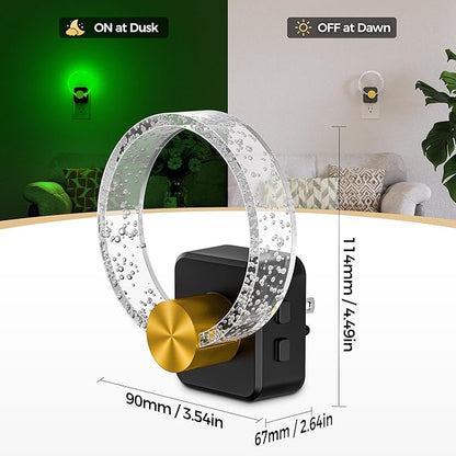 DORESshop Night Lights Plug into Wall, LED Night Light Color Changing RGB with Dusk-to-Dawn Sensor, Adjustable Brightness, Dimmable Nightlights for Hallway, Bedroom, Kids Room, Room Decor