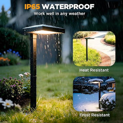 LUTEC 6 Pack Low Voltage Pathway Lights, Aluminum 12V Landscape Lighting with Connectors，IP65 Waterproof Anti-Glare Wired LED Pathway Lights, 5W 500LM Warm White 3000K for Pathway, Yard, Garden