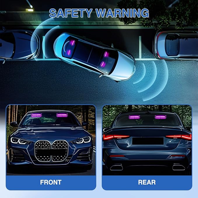 Nilight 24LED Emergency Strobe Traffic Advisor Light Bar 2 in 1 Purple Dash Warning Safety Flashing Lights Front/Rear Windshield Construction Lights for Trucks Cars Plow Police Firefighter Vehicles