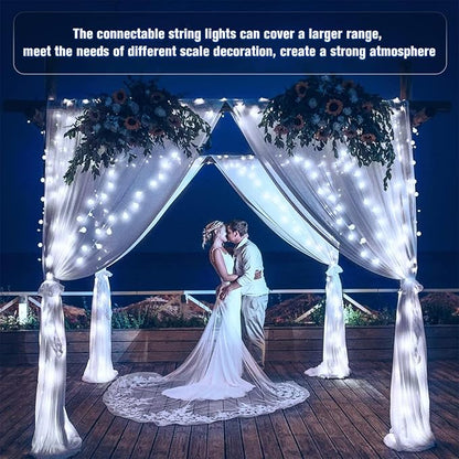 JMEXSUSS 100ft Globe String Lights Indoor Outdoor Waterproof, 200 LED White Christmas Fairy Lights Plug in with Remote, Connectable Hanging Lights for Bedroom Patio Holiday Tree Party Christmas Decor