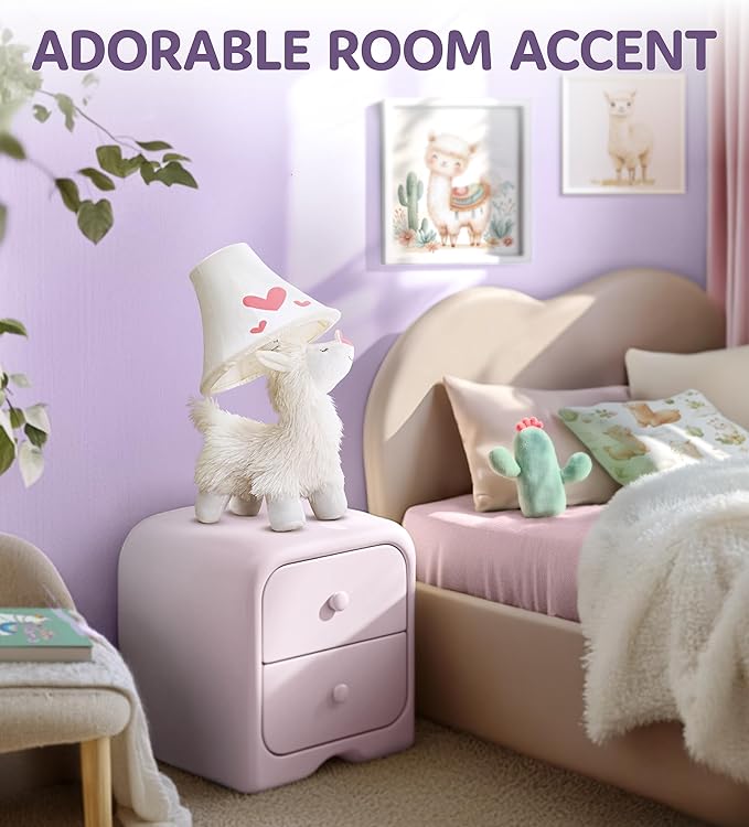 Alpaca Kids Lamp for Girls Bedroom - 19", Llama Girls Lamp for Kids Room - Cute Christmas Gifts, Birthday Gifts for All Ages: Toddler Boys, Children, Grandkids 3 4 5 and Up Years Old, Sister, Brother