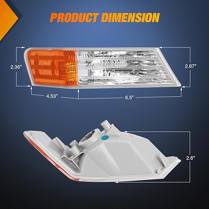 Nilight Front Turn Signals Light Clear Amber Lens Parking Day Running Marker Lights Compatible with 2007-2017 Jeep Patriot Passenger Side