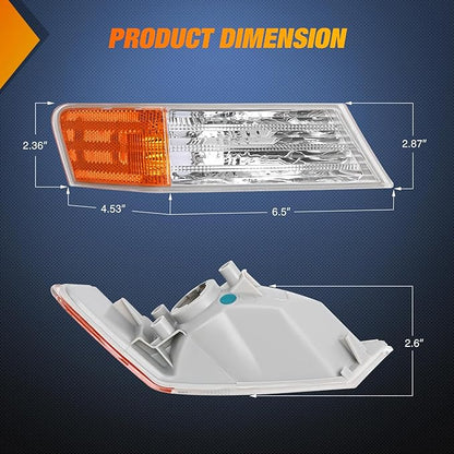 Nilight Front Turn Signals Light Clear Amber Lens Parking Day Running Marker Lights Compatible with 2007-2017 Jeep Patriot Passenger Side