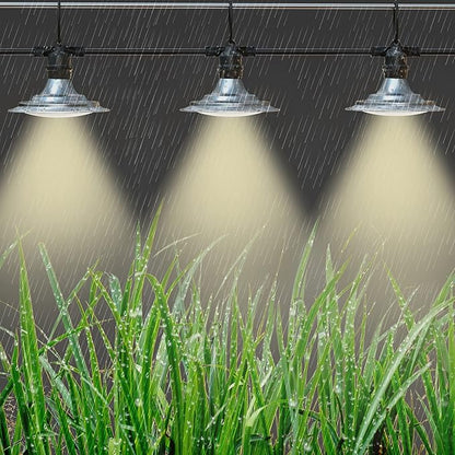 Outdoor LED Grow Lights for Greenhouse 6-Light Waterproof String Grow Light, Full Spectrum LED Plant Grow Light Lamp, Waterproof Greenhouse Grow Lights for Seedling, Veg, Flower