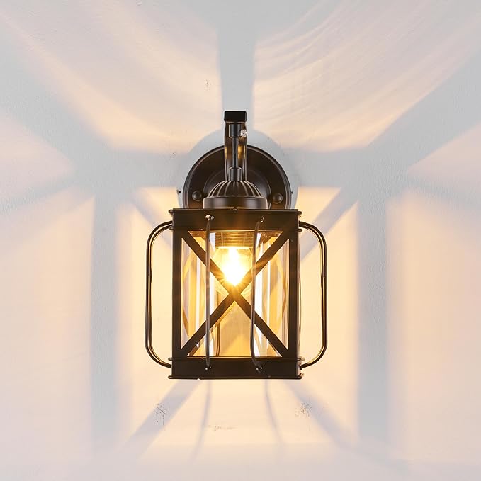 Wall Sconces Lights Lamp for Indoor, Vintage Vanity Light Fixtures, Matte Black Farmhouse Wall Mount Lighting Lanterns for Living Room Mirror Hallway Kitchen Inside