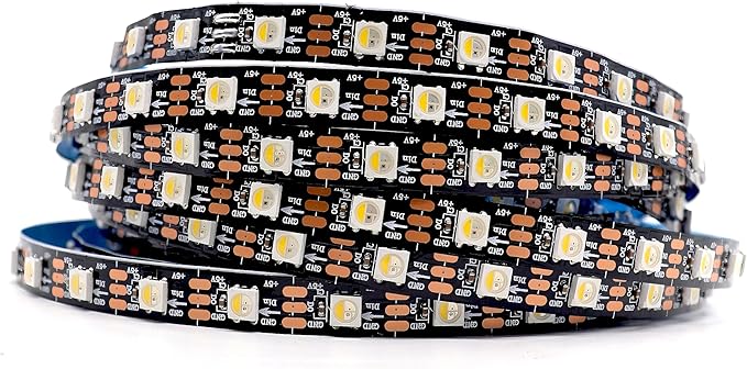 DC5V SK6812 (Similar WS2812B) RGBW RGB+Neutral White 60leds/Pixels/m LED Strip Light Individually Addressable 4Color in 1LED Non-Waterproof (16.4ft(5m) 300leds, IP30) (No Adapter or Controller)