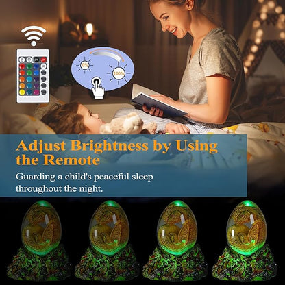 Dragon Night Light, Resin Dragons Lamp with Upgraded Volcanic Lava Base, Remote 16 Colors Flashing RGB Dimmable for Birthday Xmas Cool Figurines Dragon Gifts for Room Decor Boys Girls