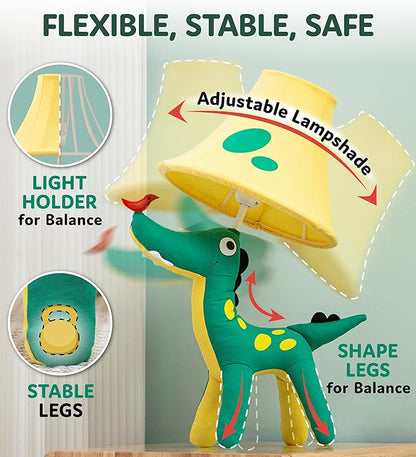 Dinosaur Kids Lamp for Boys Bedroom - 20", Boys lamp for Kids Room - Cute Christmas Gifts, Birthday Gifts for All Ages: Toddler Girls, Children, Grandkids 3 4 5 and Up Years Old, Sister, Brother