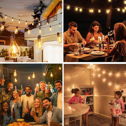 ST38 Replacement LED Light Bulbs, Shatterproof & Waterproof 0.6W ST38 LED Bulbs, Outdoor String Lights, E12 Base Patio Edison LED Light Bulbs, Warm White 2200K Plastic 40LM Non-Dimmable 25 Pack