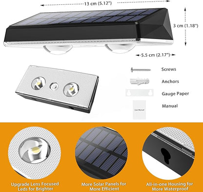 Solar Fence Lights Outdoor - 2 Pack RGB Fence Lights Solar Powered, 7 Color Modes & Warm White, IP67 Waterproof Dusk to Dawn Solar Powered Lights 12+ Hours for Fence/Backyard/Wall/Step/Patio/Deck