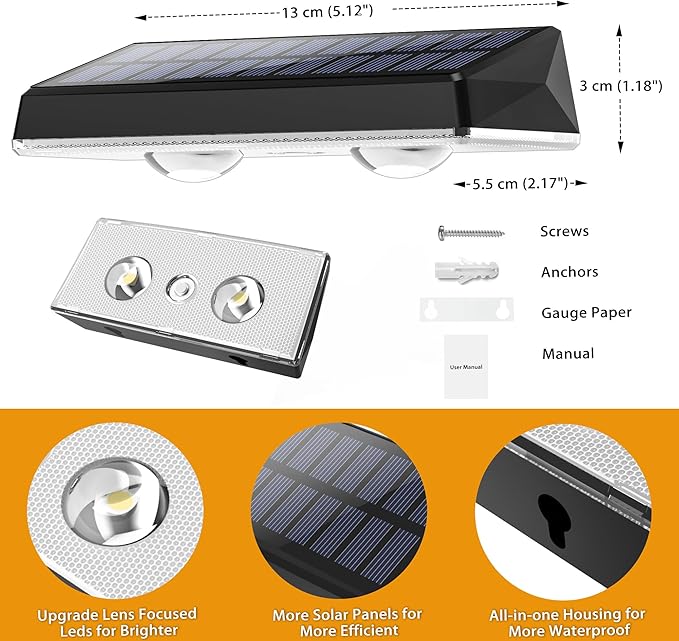 Solar Fence Lights Outdoor, 8 Pack Fence Lights Solar Powered, 3 Color Modes Warm/Natural/Cool White (3000K/4000K/6000K), IP67 Waterproof Dusk to Dawn Solar Lights for Fence, Backyard, Patio, Deck