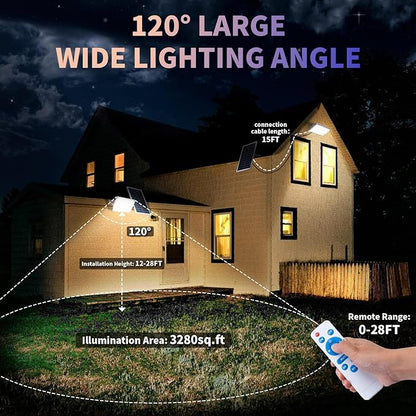 LANGY 400W Solar Flood Light Outdoor, 22400LM Solar Street Light Dusk to Dawn Security Commercial Area Lighting, Solar Powered Outside Light Waterproof with Motion Sensor for Yard, Garage, Pathway