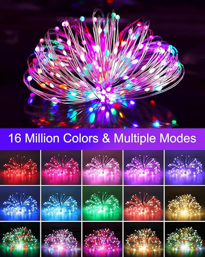 Smart Fairy Lights 33Ft 100 LED Twinkle String Lights with Remote & APP Control, Color Changing USB Fairy Lights Music & Mic Sync for 4th of July Bedroom Holiday Party Decor