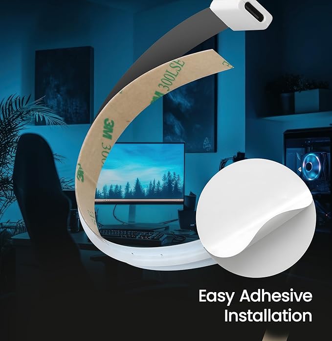Feit Electric 20ft Color LED Tape Light, COB Technology, Customizable Length, Remote Control, Ultra-Thin 10mm Design, Perfect for Indoor Lighting, Shelves, Cabinets & Staircases, TAPE240/COB/RGB
