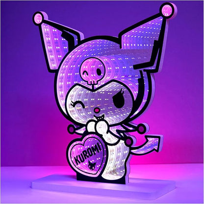 Get Trend Hello Kitty Sanrio 3D LED Light, Infinity Mirror Effect, USB Night Light, Room Decor Bedroom Lamp, Kuromi Kawaii Gifts for Girls Teens Women (Multi Kuromi)