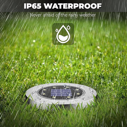 DUUDO 4.6in Solar Lights Outdoor Waterproof 10Pack, Solar Garden Lights Pathway Light Bright In-Ground Light Landscape Lighting Outdoor Garden Decor for Yard, Patio, Driveway, Walkway Warm Light