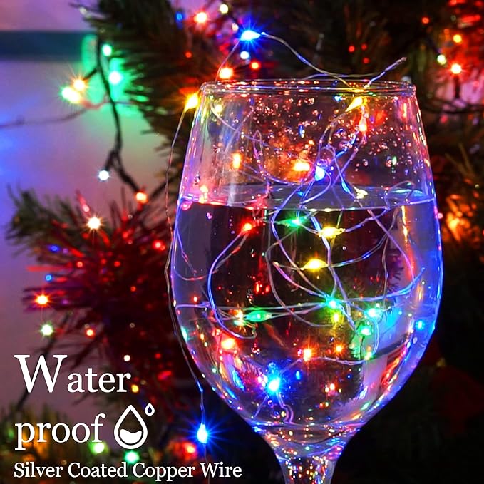 SmilingTown Christmas Fairy Lights Battery Operated-15 Packs 20 LED 6.6FT Silver Wire String Lights Firefly Starry Lights for DIY Custom Wedding Party Table Centerpiece Decoration (Multicolor)