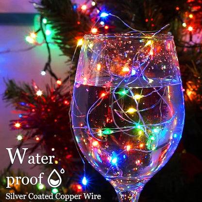 SmilingTown Christmas Fairy Lights Battery Operated-15 Packs 20 LED 6.6FT Silver Wire String Lights Firefly Starry Lights for DIY Custom Wedding Party Table Centerpiece Decoration (Multicolor)