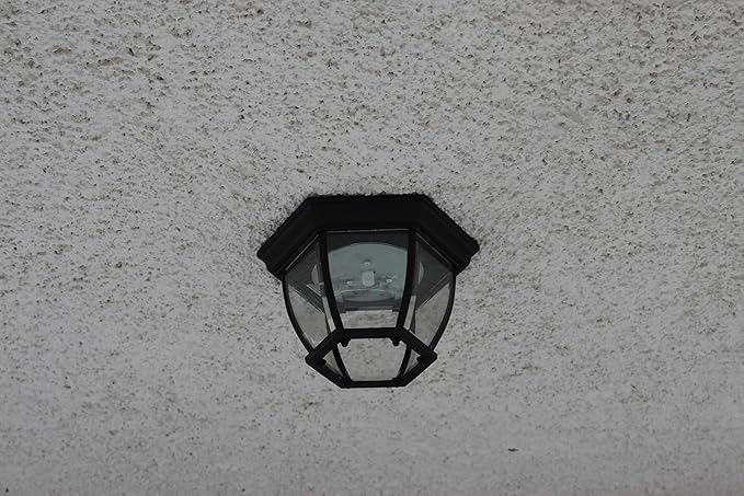 Design House 578518 Canterbury II Integrated LED Outdoor/Indoor Ceiling Light with Clear Glass for Porch Entryway Patio, Black