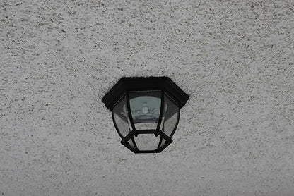 Design House 578518 Canterbury II Integrated LED Outdoor/Indoor Ceiling Light with Clear Glass for Porch Entryway Patio, Black