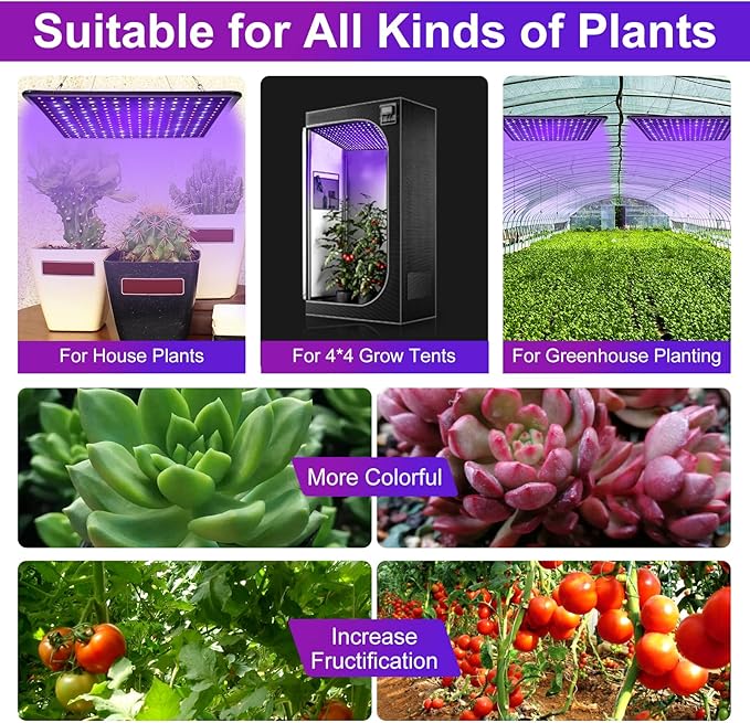 600W Full Spectrum LED Grow Light for Indoor Plants-UV Grow Lamp, Seed Starting Seedlings Vegetable Pepper Hanging Growing Lamps