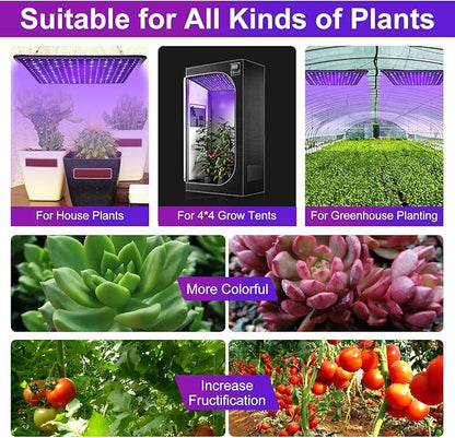 600W Full Spectrum LED Grow Light for Indoor Plants-UV Grow Lamp, Seed Starting Seedlings Vegetable Pepper Hanging Growing Lamps
