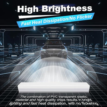 FERUERW Hexagon Garage Lights 3 Level Dimmable with Rectangle Frame, High Brightness 672W 26000 to 86400LM 6500K, 14 Hex Grid for Garage, Shop, Basement, Car Detailing Shop etc. with Mounting Clip