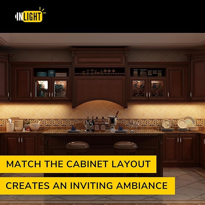 GETINLIGHT 40-inch Swivel LED Under Cabinet Lights, Glass Lens, Selectable White 2700K/4000K/5000K, Dimmable with Wall Dimmers, Bronze Finish, IN-0202-5-BZ