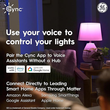 GE Cync Reveal HD+ Smart LED Wafer Downlight, Color Changing LED Downlight, 4in, Matter Compatible (3 Pack)