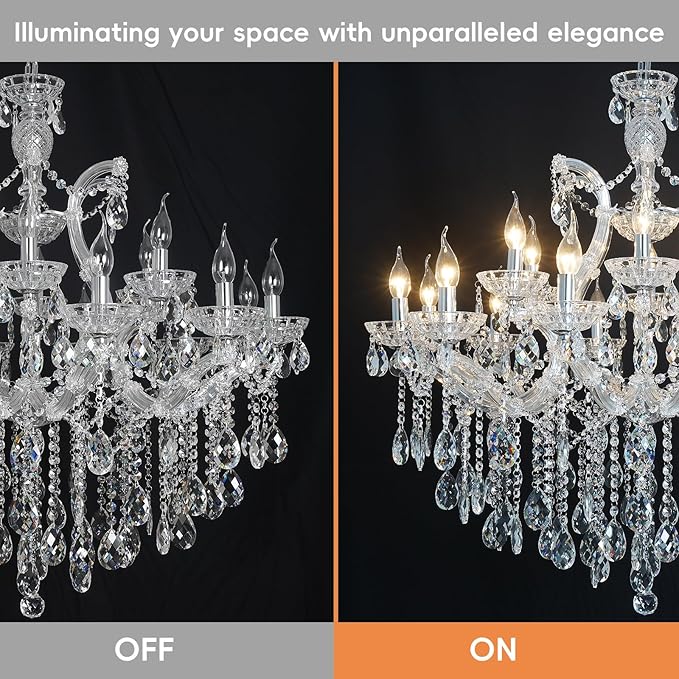 Modern Large Crystal Chandelier for High Ceiling, 18 Lights 2 Layers Luxury Maria Theresa Chrome Chandelier Light Fixtures for Dining Room, Living Room, Foyer, Staircase, Lobby