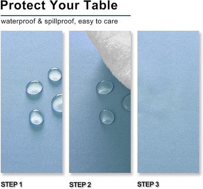 Hiasan Dusty Blue Rectangle Tablecloth - Waterproof Washable Polyester Fabric Table Cloth for Buffect Dining Birthday Party Wedding, 54 x 80 Inch