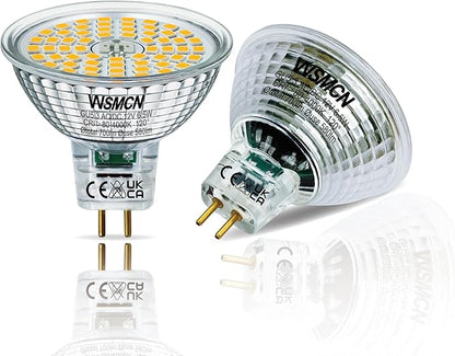 MR16 GU5.3 LED Bulbs, 6.5W Neutral White 4000K Light Bulbs, 60W Halogen Bulb Equivalent, AC/DC12V Low Voltage Bulb, 580Lm Spotlight Bulbs, Non-dimmable, 120° Beam Angle, Pack of 6