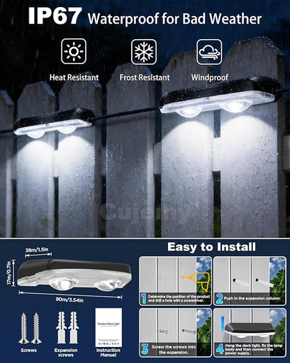 Outdoor Deck Lights 16 Pack, 100ft Smart RGB Outdoor Lights, APP, Remote Control, Waterproof LED String Light with Timer for Wall Fence Step Yard Stairs Pool Halloween Christmas Decor