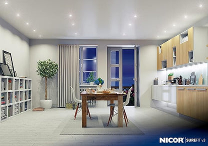Nicor DLF301204KWH Flush Mount, 4000K, White