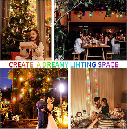 Smart Flower Fairy Lights, 33FT 66 LED String Light, Halloween Lights Outdoor for Party with App, Music Sync,Group Control String Lights for Bedroom, Party, Wedding,