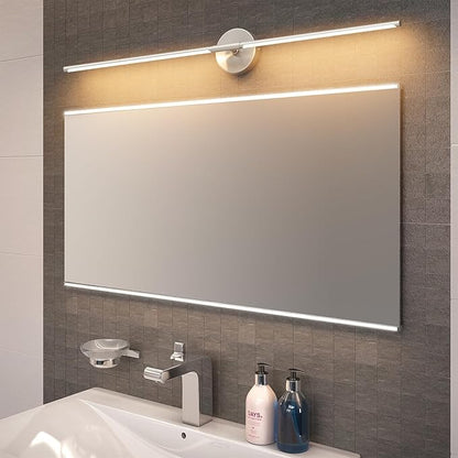 40In Sand Nickel Wall Sconces Set of Two Hardwired Linear Bathroom Sconce 360° Rotate Modern Vanity Light Bar 3000K for Bedroom Bathroom
