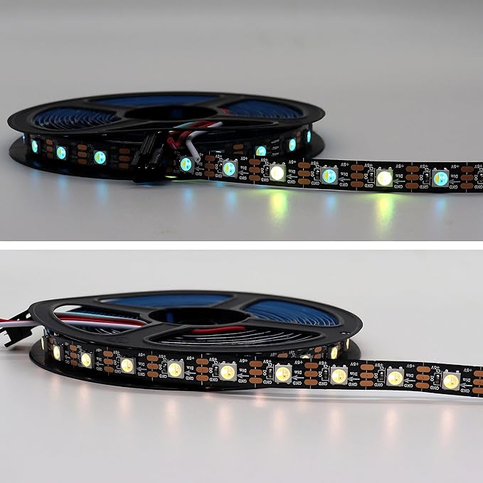 DC5V SK6812 (Similar WS2812B) RGBW RGB+Warm White LED Strip Light 60leds/Pixels/m Individually Addressable 4Color in 1LED Dream Color(16.4ft(5m) 300leds, IP30) (No Adapter or Controller)