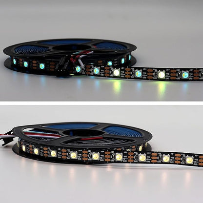 DC5V SK6812 (Similar WS2812B) RGBW RGB+Warm White LED Strip Light 60leds/Pixels/m Individually Addressable 4Color in 1LED Dream Color(16.4ft(5m) 300leds, IP30) (No Adapter or Controller)