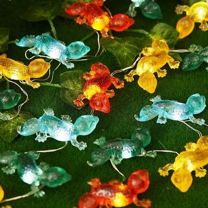Bartlett Solar Garden Lights Outdoor Gecko Fairy Lights Solar Powered String Lights Outdoor Waterproof Kitty Decorative Lights 40LEDs Light 14ft Patio Décor Yard Fence Walkway Balcony Decoration