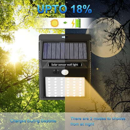 SEZAC Solar Lights Outdoor, 10 Pack Solar Motion Sensor Outdoor Lights with 3 Lighting Modes, IP65 Waterproof Solar Fence Lights for House (Warm White)