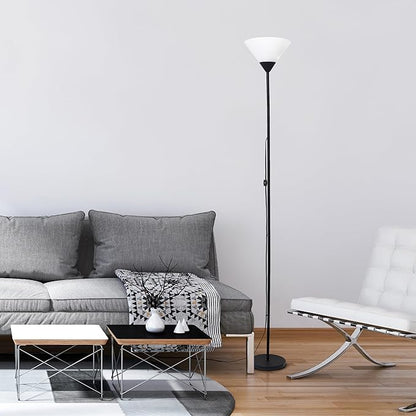 Simple Designs LF1052-BLK 70" Contemporary Classic Metal Uplight Floor Lamp, for Ambient Lighting, Living Room, Bedroom, Black