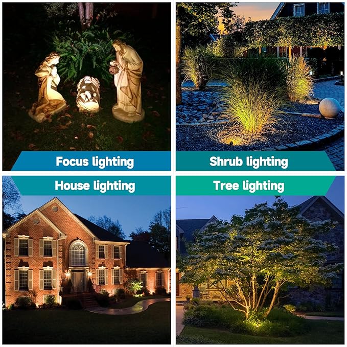 Gardencoin Solid Brass Outdoor Landscape Spotlight, 12V LED Low Voltage Spot Light for Garden and Yard Uplighting, Classic Bronze Heavy Duty Accent Lighting Fixture with 2700K MR16 Bulb, Single
