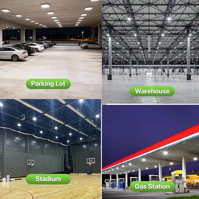 Glitgate 4Pack LED Canopy Lights Outdoor - 60W/45w/30W 3Wattage Adjustable 3000K/4000K/5000K 3CCT Selectable Commercial Canopy Light, IP65 Waterproof Ceiling Mount Light for Gas Station, Parking Lot
