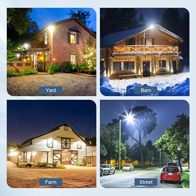 KUKUPPO 100W LED Barn Light with Photocell, ETL Listed 14,000LM LED Yard Light Outdoor, IP65 Waterproof, 5000K Daylight LED Pole Light Area Security Flood Light Fixture for Yard, Barn, Farm, Street