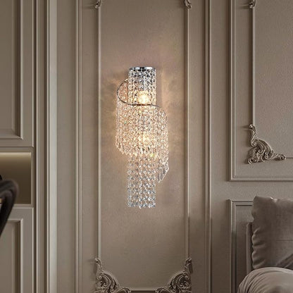 K9 Crystal Chrome Wall Sconces, Adjustable 3-Color LED Wall Light, FixtureVanity Wall Mount Lamps for Living Room Bedroom Bathroom Bedside Hallway Stairway