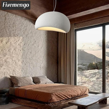 23.6in Wabi Sabi Pendant Light, Kitchen Island Lighting Fixture Ceiling Mount Japanese Lamp Japandi Chandelier for Dining Living Room Hallway Bedroom Restaurant Hanging Lamp, White 1 Pack