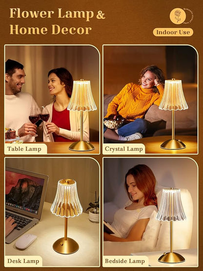LED Table Lamp, 3200mAh Rechargeable Battery Operated, 30 Lighting Modes Bedside Light for Bedroom, Touch Control Nightstand Lamp, Small for Bedroom and Nightstand